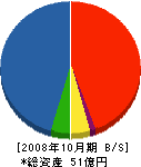 山本設備機工 貸借対照表 2008年10月期