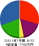 岩倉工務店 貸借対照表 2011年7月期