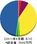 坂本塗装工業 貸借対照表 2011年8月期