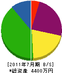 河津工業 貸借対照表 2011年7月期