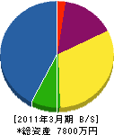 涌井工業 貸借対照表 2011年3月期