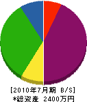 岡田組 貸借対照表 2010年7月期