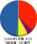 大日本土木 貸借対照表 2008年3月期