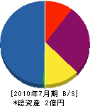 稲本組 貸借対照表 2010年7月期