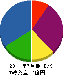 眞和 貸借対照表 2011年7月期