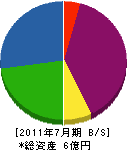 竹本組 貸借対照表 2011年7月期