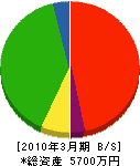 栗岡組 貸借対照表 2010年3月期