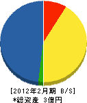 関西通信 貸借対照表 2012年2月期