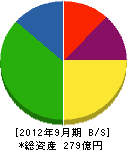 田中土建工業 貸借対照表 2012年9月期