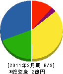 阪神造園建設業（同） 貸借対照表 2011年3月期