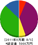 遠藤建設 貸借対照表 2011年8月期