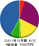 石合塗装店 貸借対照表 2011年10月期