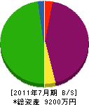 東和 貸借対照表 2011年7月期