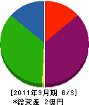 藤崎運送 貸借対照表 2011年9月期