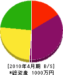 西田吹付工業 貸借対照表 2010年4月期