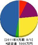 富士電気工事所 貸借対照表 2011年9月期