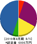 田部組 貸借対照表 2010年4月期