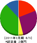 日栄建工 貸借対照表 2011年3月期