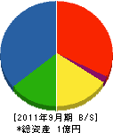 宇賀神緑販 貸借対照表 2011年9月期