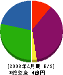 加島塗装工業 貸借対照表 2008年4月期