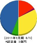 富岡工業 貸借対照表 2011年9月期