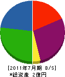 中島建設 貸借対照表 2011年7月期
