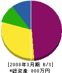 長田創建 貸借対照表 2008年3月期