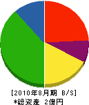 横山竹材店 貸借対照表 2010年8月期