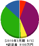 中島塗装工業 貸借対照表 2010年3月期