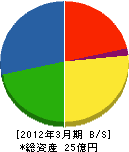 仙台プロパン 貸借対照表 2012年3月期