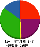 矢野組 貸借対照表 2011年7月期