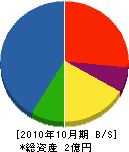 重田建設 貸借対照表 2010年10月期
