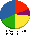 豊藤建設 貸借対照表 2011年3月期