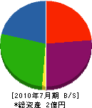 内田工業所 貸借対照表 2010年7月期
