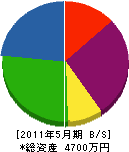 寺田設備 貸借対照表 2011年5月期