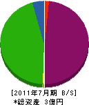 山田砿油 貸借対照表 2011年7月期