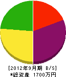 尾川建設 貸借対照表 2012年9月期