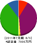 辻管工 貸借対照表 2011年7月期