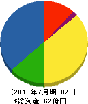渡邊組 貸借対照表 2010年7月期