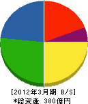 日本特殊塗料 貸借対照表 2012年3月期