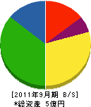 田中商会 貸借対照表 2011年9月期