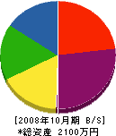 明光電気工事 貸借対照表 2008年10月期