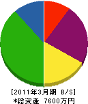 昭和水基 貸借対照表 2011年3月期