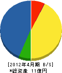 武田建設 貸借対照表 2012年4月期