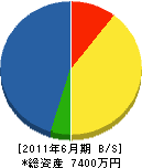 北日本造園 貸借対照表 2011年6月期