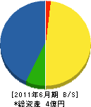 松原水道工業所 貸借対照表 2011年6月期