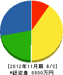 角井建設 貸借対照表 2012年11月期