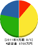 曽篠工務店 貸借対照表 2011年9月期