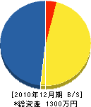 石田造園 貸借対照表 2010年12月期