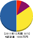 ツジオカ電気商会 貸借対照表 2011年12月期 ツジオカ電気商会 貸借対照表 2011年12月期